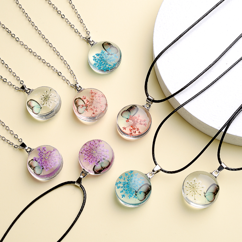 Fahion Glass Charm Real Dried  - Birth Flower Necklace recension och pris