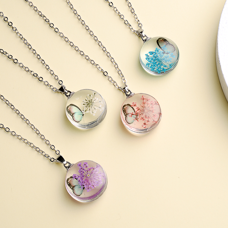Fahion Glass Charm Real Dried  - Birth Flower Necklace recension och pris
