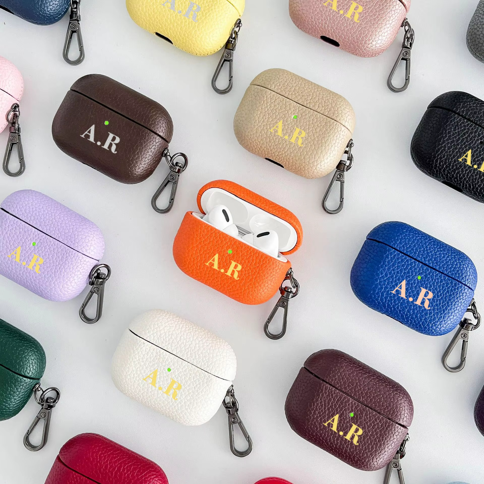 Personalized Initials Letters  - Monogram Keychain Leather recension och pris