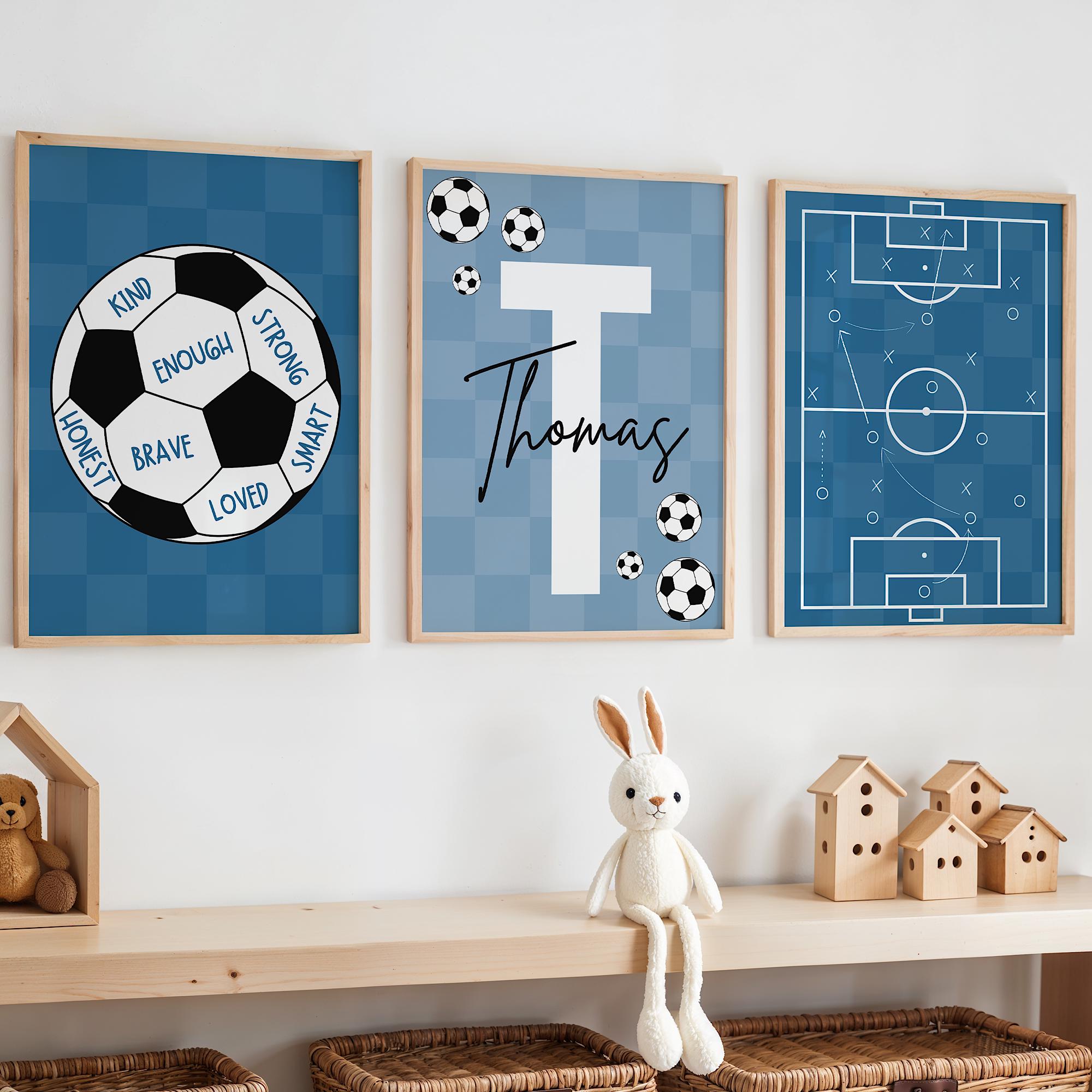 Custom Soccer Wall Art Set Aff - Personalized Name Box recension och pris