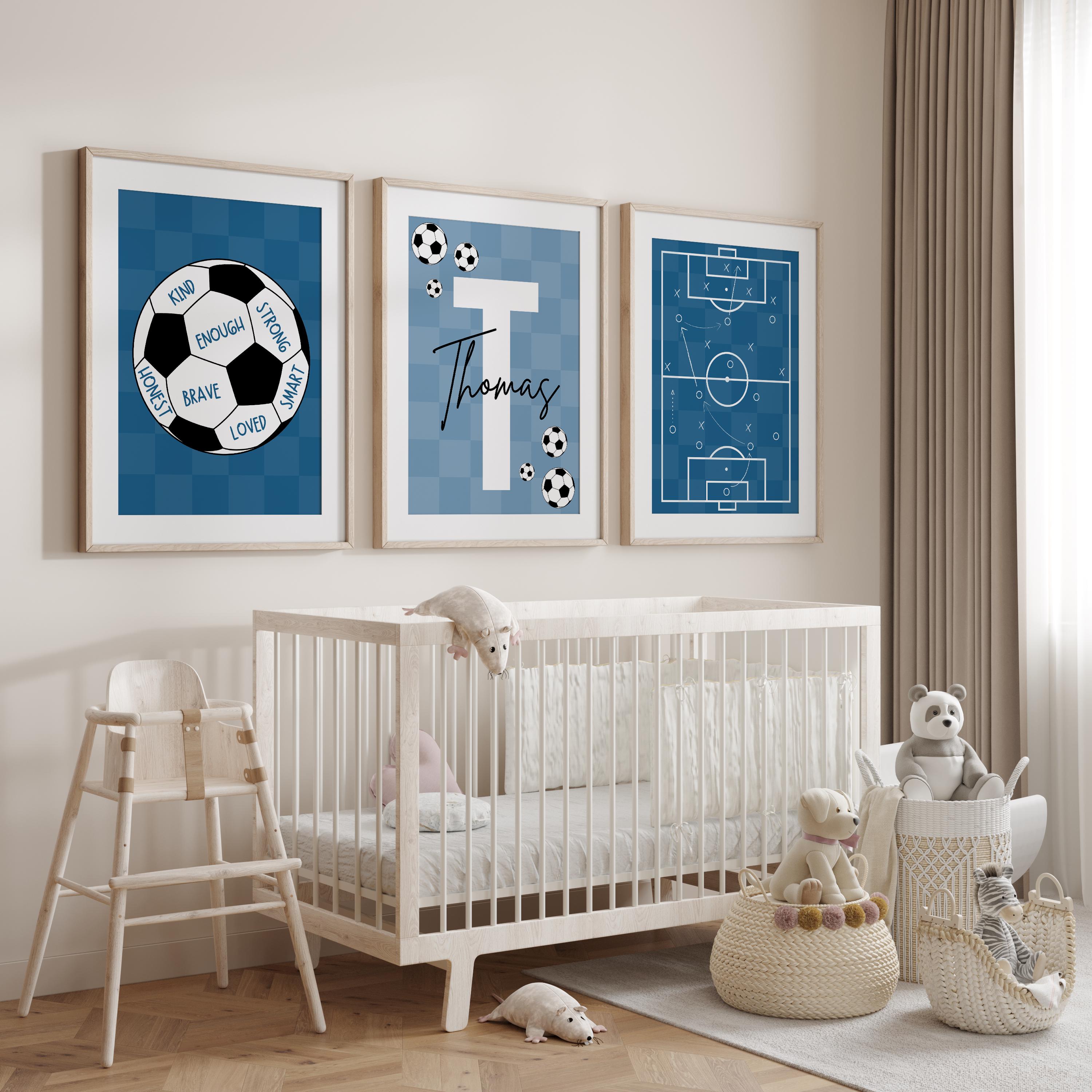 Custom Soccer Wall Art Set Aff - Personalized Name Box recension och pris