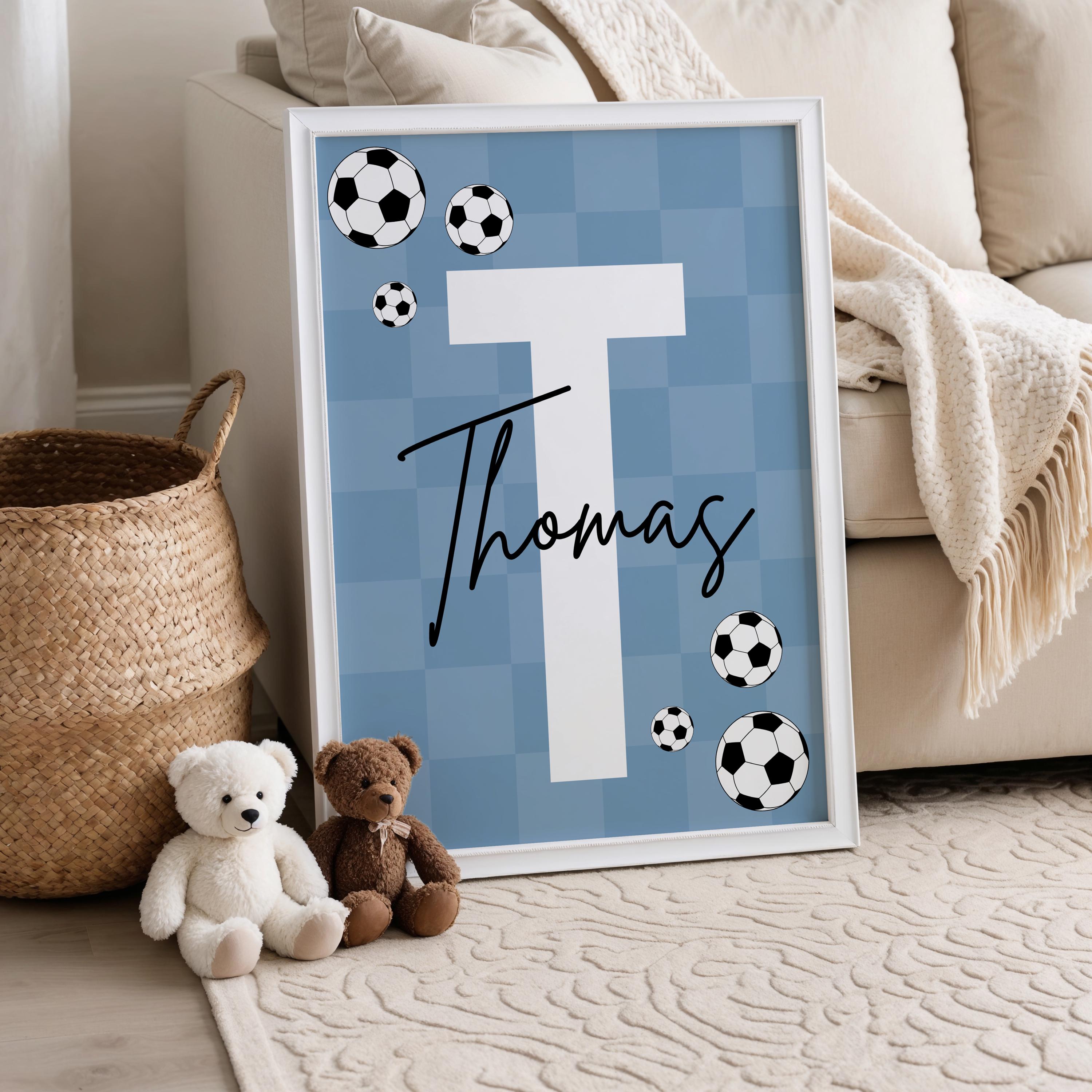 Custom Soccer Wall Art Set Aff - Personalized Name Box recension och pris