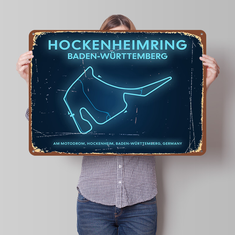 Hockenheimring Circuit Neon Ma - Custom Map Poster recension och pris