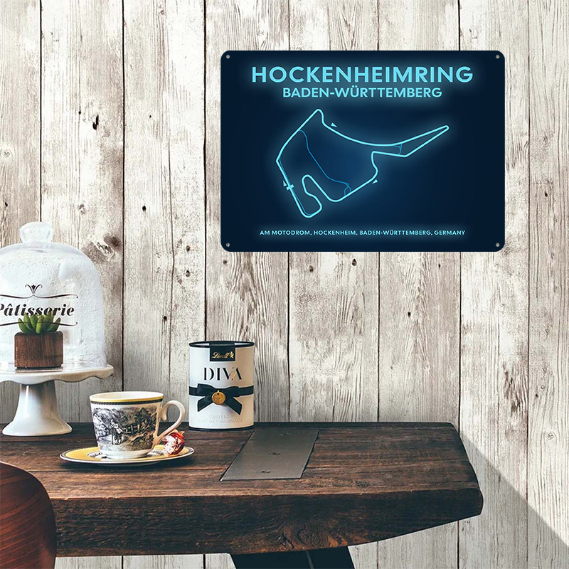 Hockenheimring Circuit Neon Ma - Custom Map Poster recension och pris