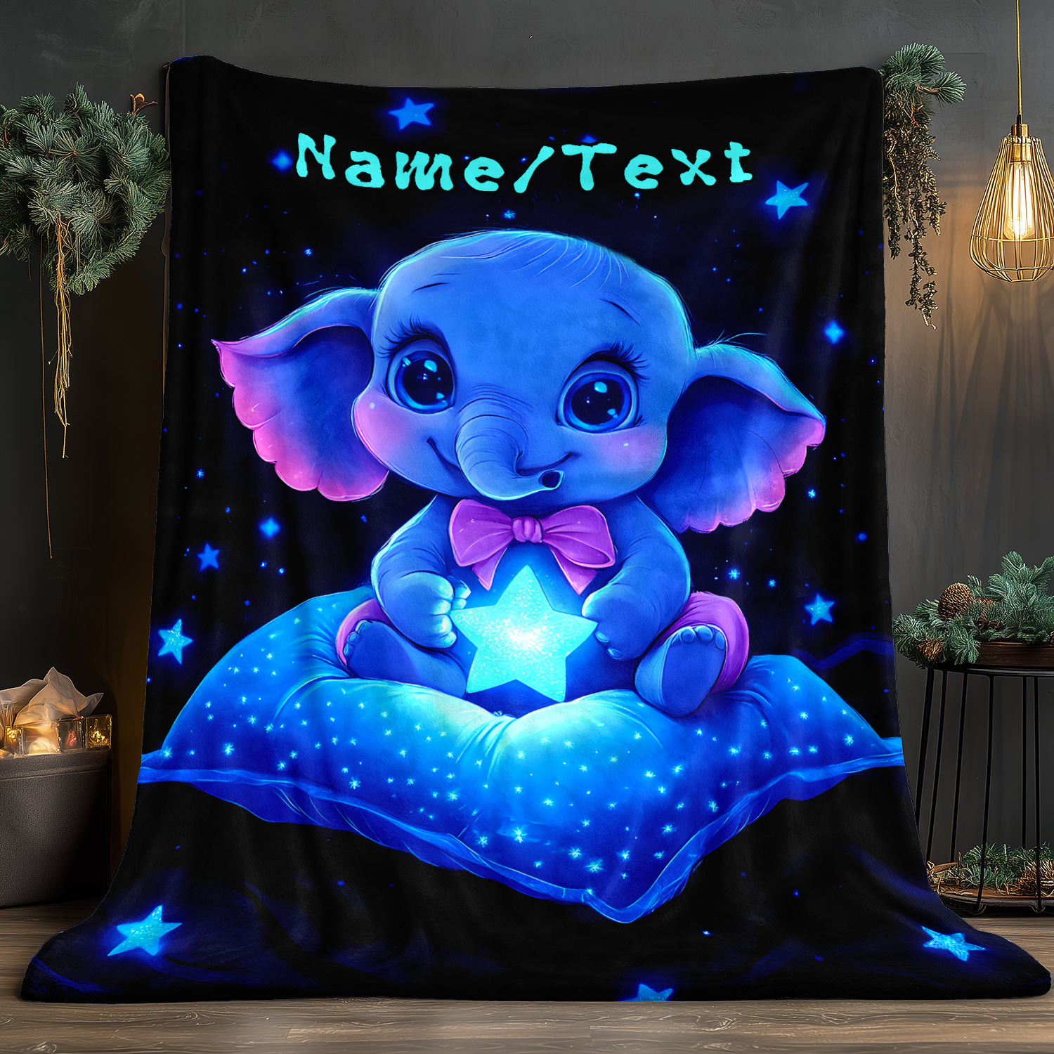 Personalized Cute Blue Elephan - Custom Night Sky recension och pris