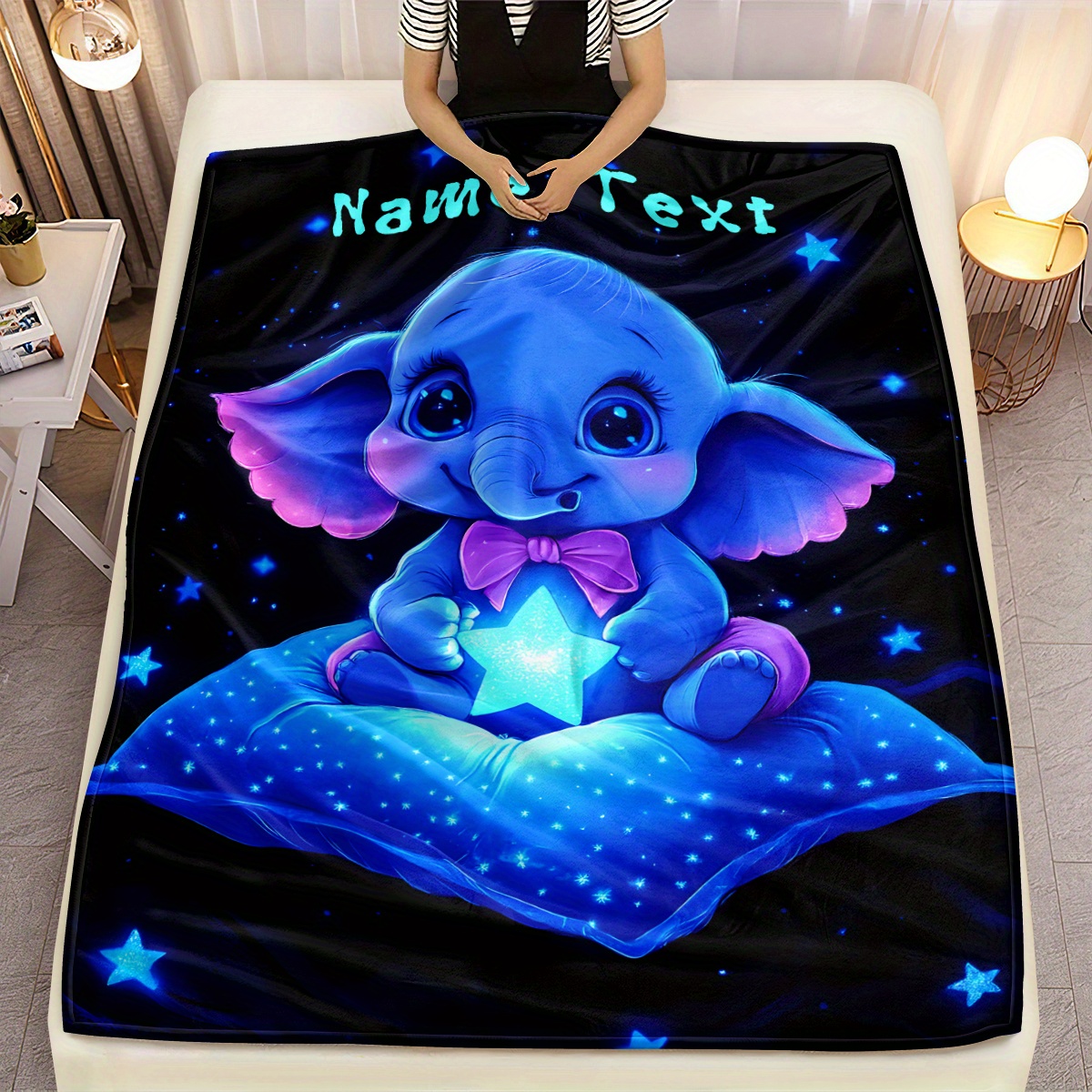 Personalized Cute Blue Elephan - Custom Night Sky recension och pris