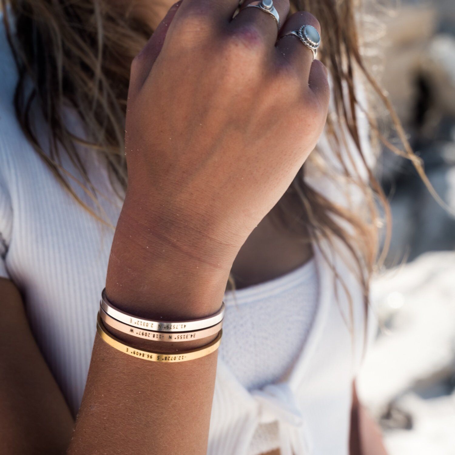 Customized Personalized 4mm Wi - Coordinates Bracelet recension och pris