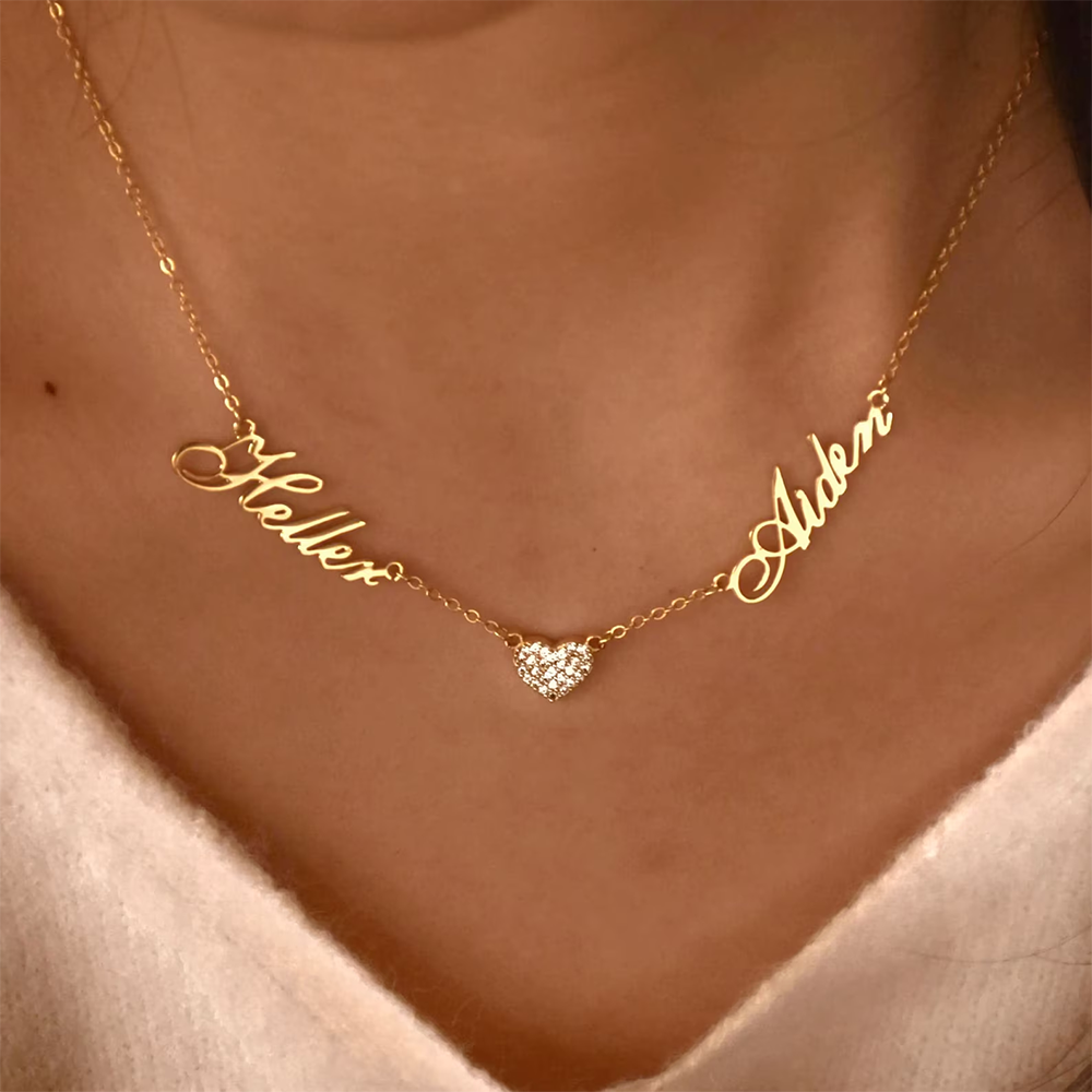 Custom Two Name Necklace For W - Name Necklace Custom recension och pris
