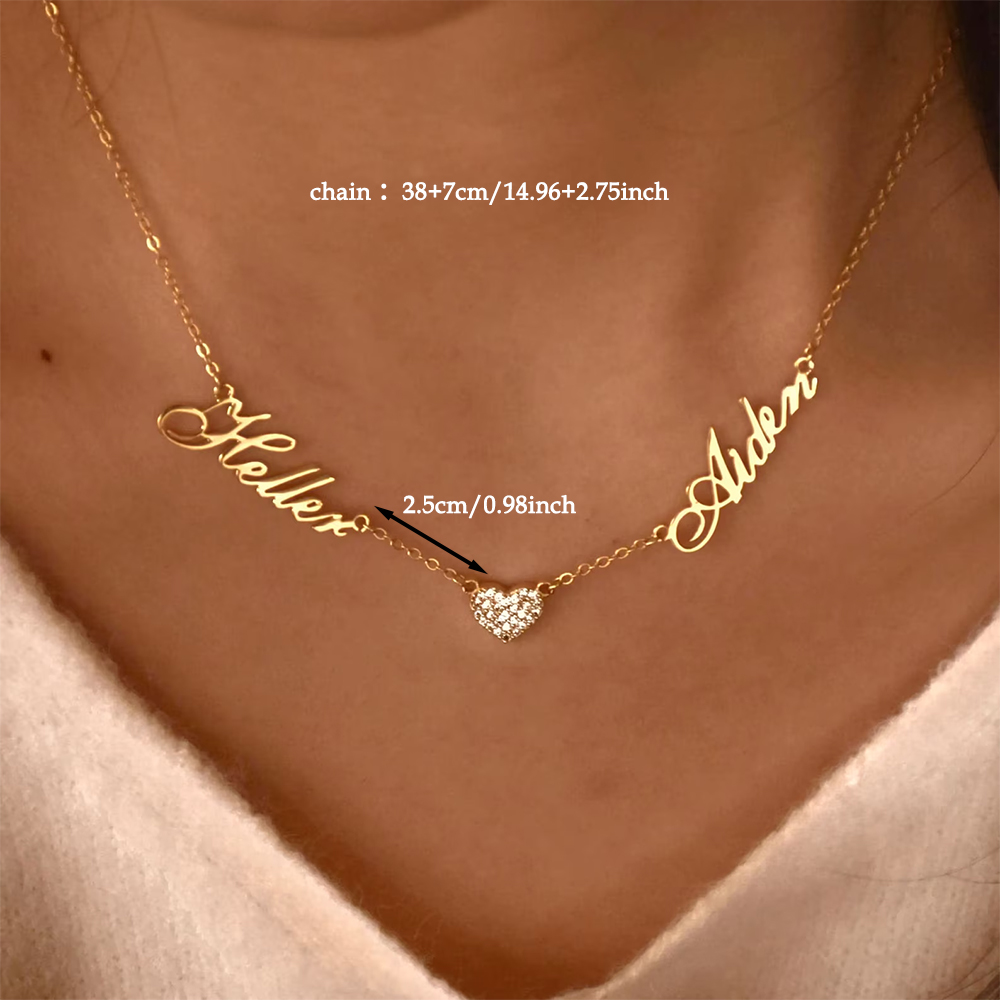 Custom Two Name Necklace For W - Name Necklace Custom recension och pris