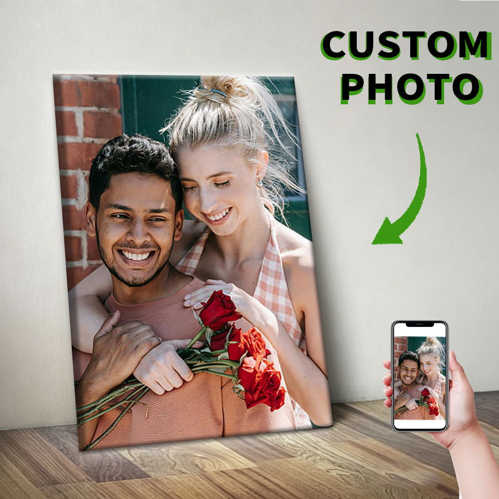 1 Pc Customized Photos on Canv - Engraved Wood Frame recension och pris