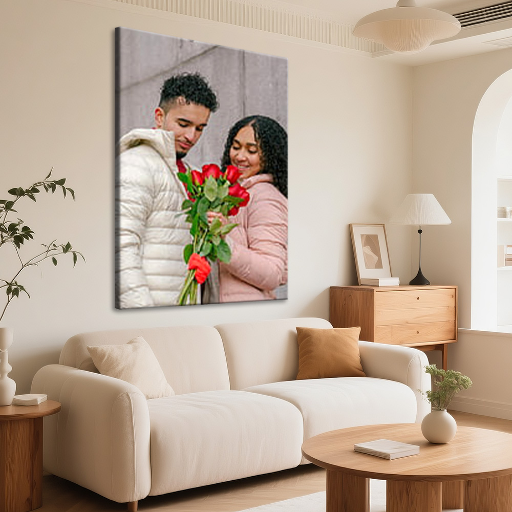1 Pc Customized Photos on Canv - Engraved Wood Frame recension och pris
