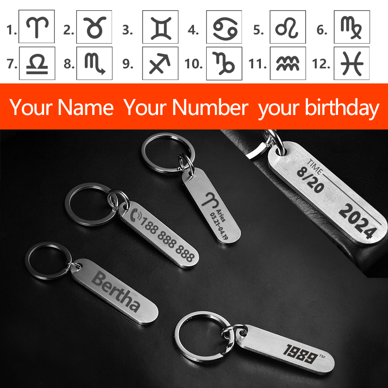 Customized Key Chains with Las - Initial Ring Custom recension och pris