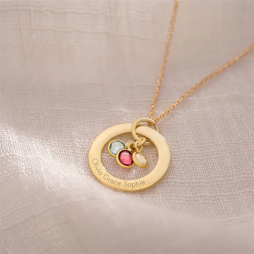 Custom Birthstone Eternal Ring - Birth Flower Necklace recension och pris