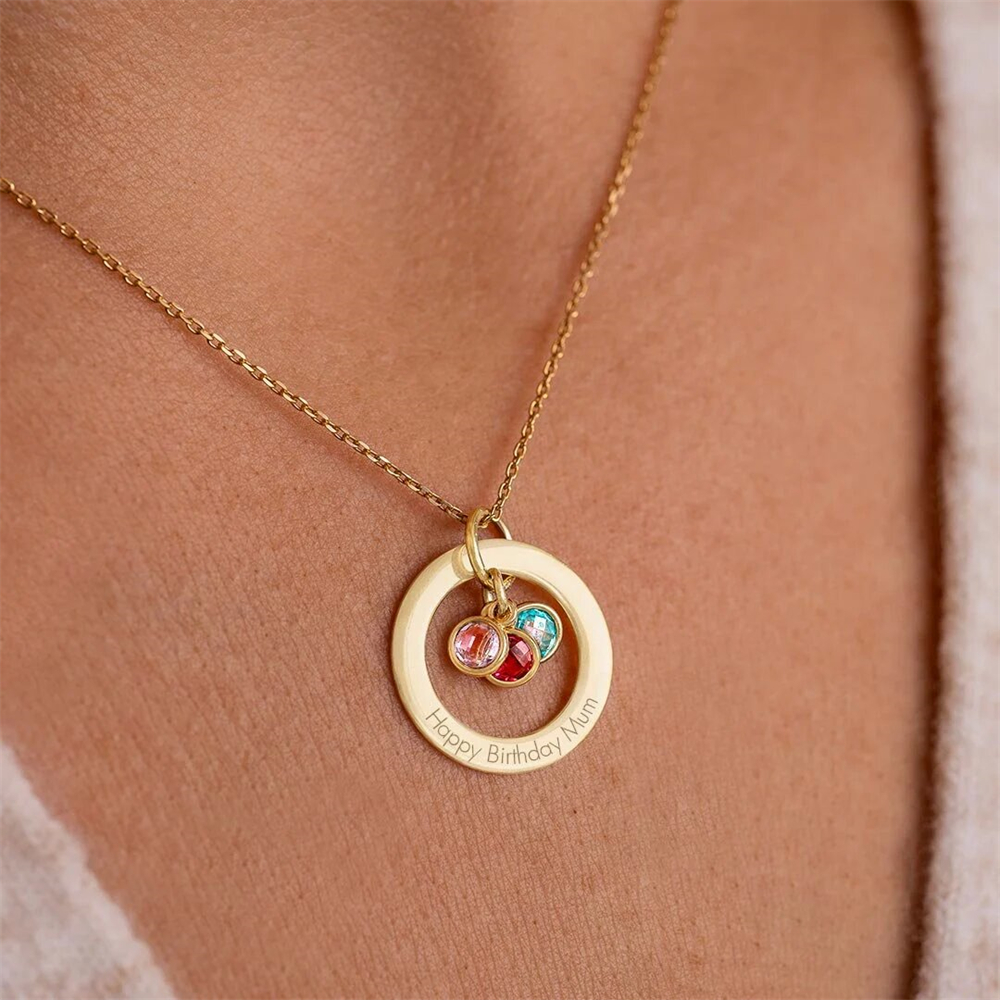 Custom Birthstone Eternal Ring - Birth Flower Necklace recension och pris