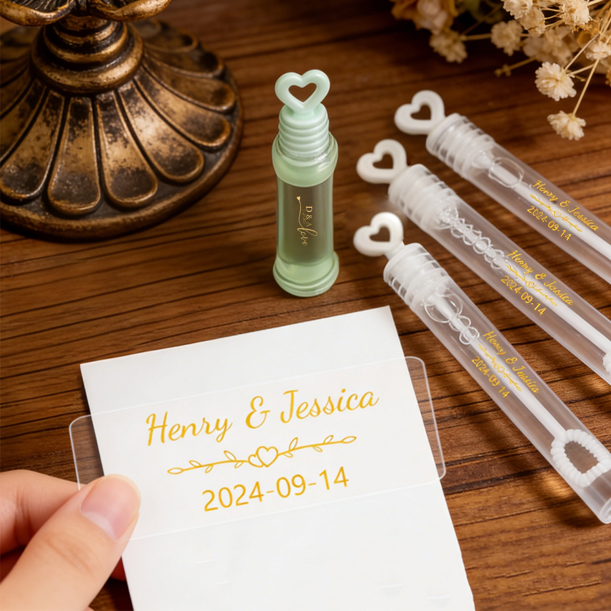 Custom Gold Foil Stickers, Per - Personalised Candle Label recension och pris