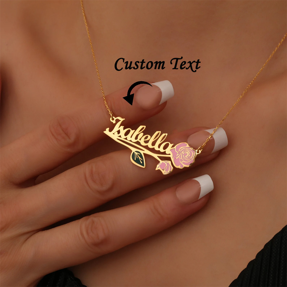 Personalized Colorfuls Birth F - Name Necklace Custom recension och pris