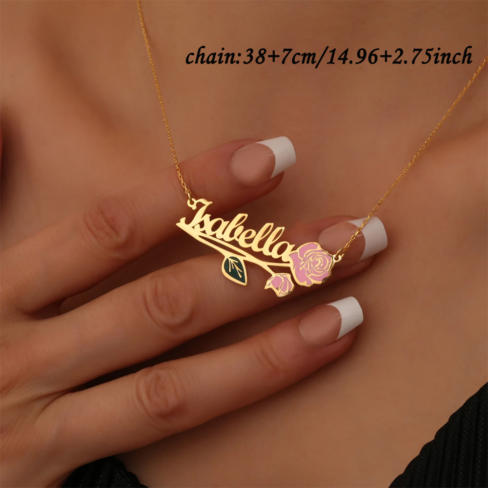 Personalized Colorfuls Birth F - Name Necklace Custom recension och pris