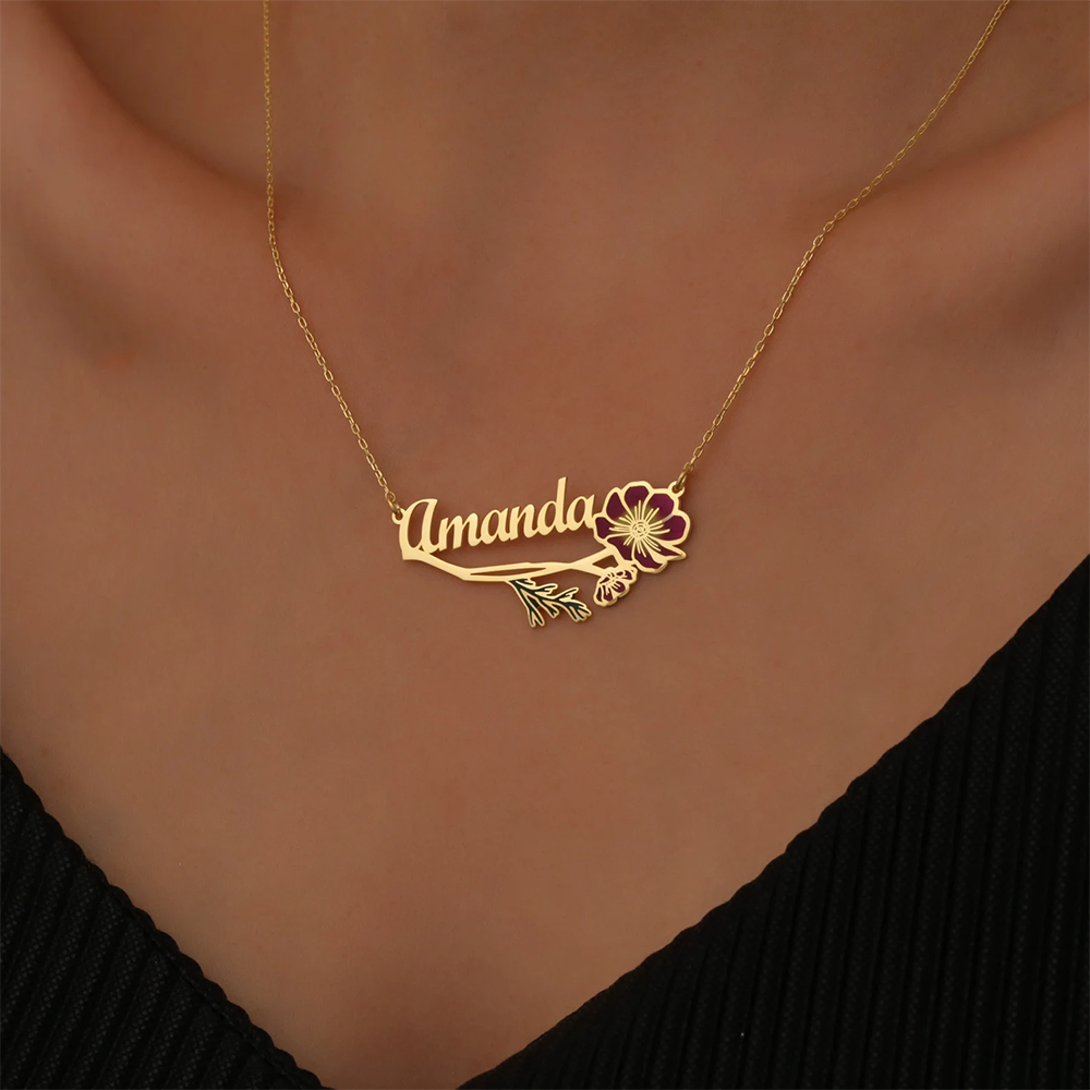 Personalized Colorfuls Birth F - Name Necklace Custom recension och pris