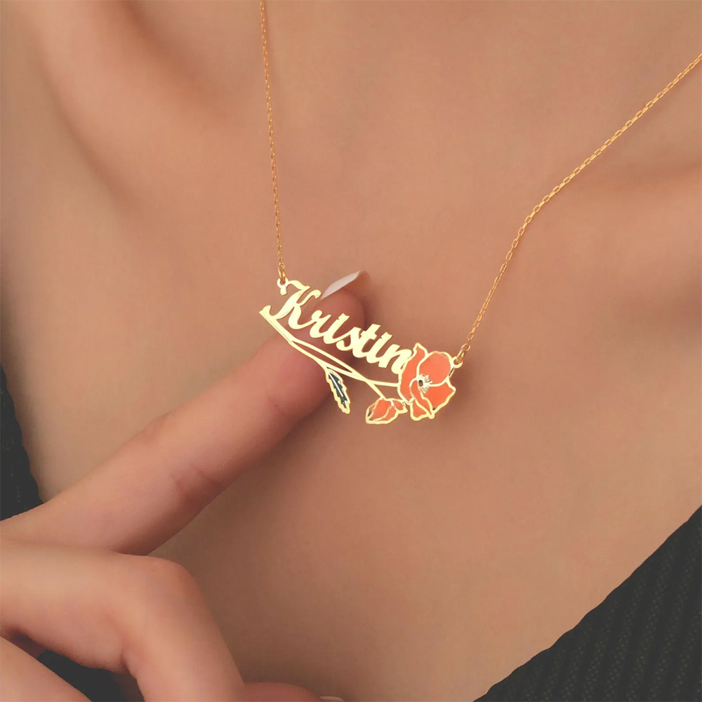 Personalized Colorfuls Birth F - Name Necklace Custom recension och pris