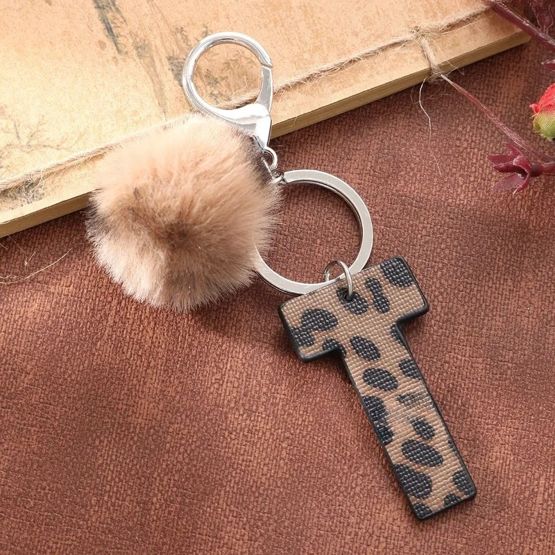 A-M Fashion Leopard Alphabet A - Monogram Keychain Leather recension och pris