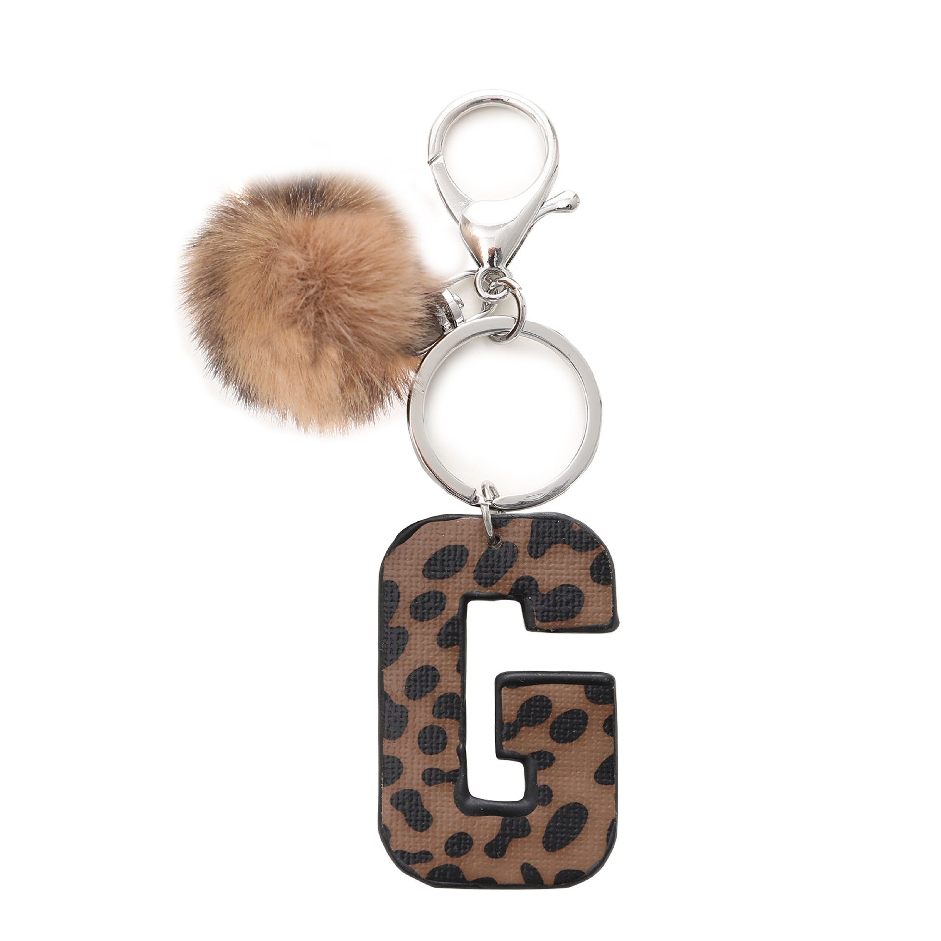 A-M Fashion Leopard Alphabet A - Monogram Keychain Leather recension och pris