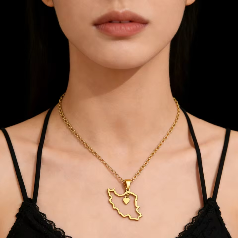 Lucktune Iran Map Pendant Neck - Custom Star Map recension och pris