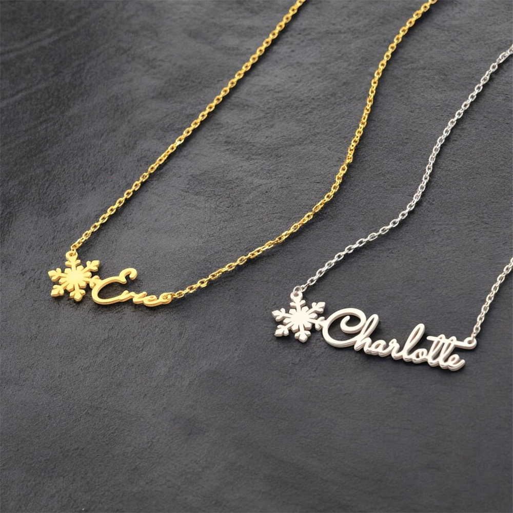 Custom Simple Name Necklace St - Birth Flower Necklace recension och pris