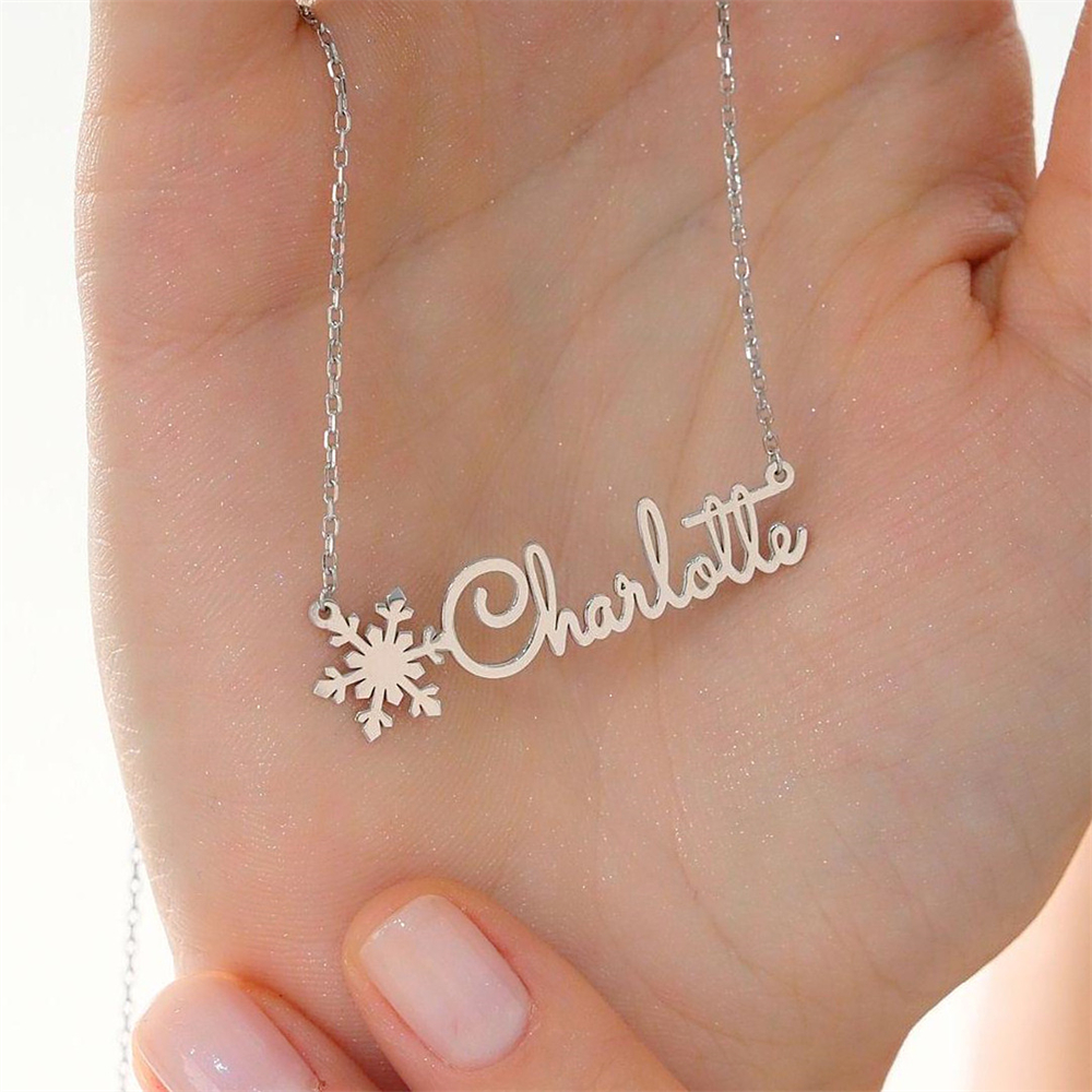 Custom Simple Name Necklace St - Birth Flower Necklace recension och pris