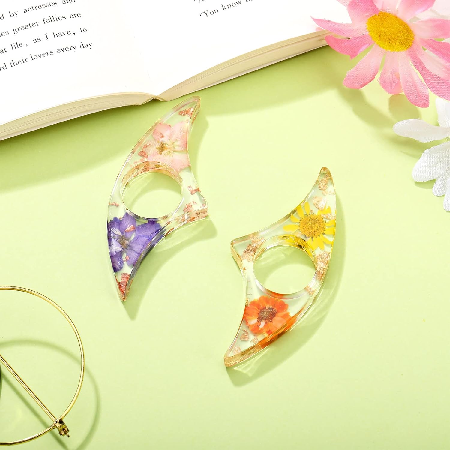 2 Pcs Dried Flower Resin Book  - Dried Flower Bookmark recension och pris