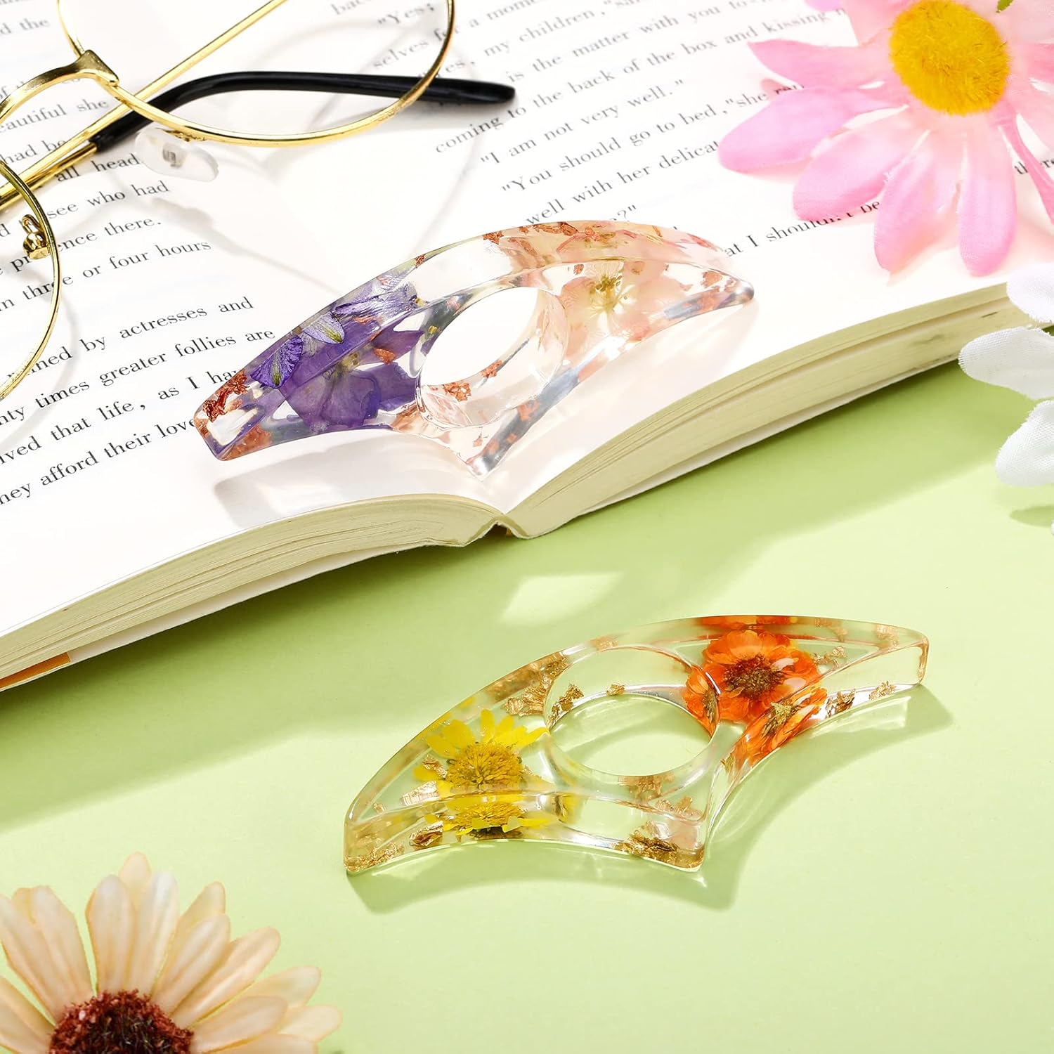 2 Pcs Dried Flower Resin Book  - Dried Flower Bookmark recension och pris
