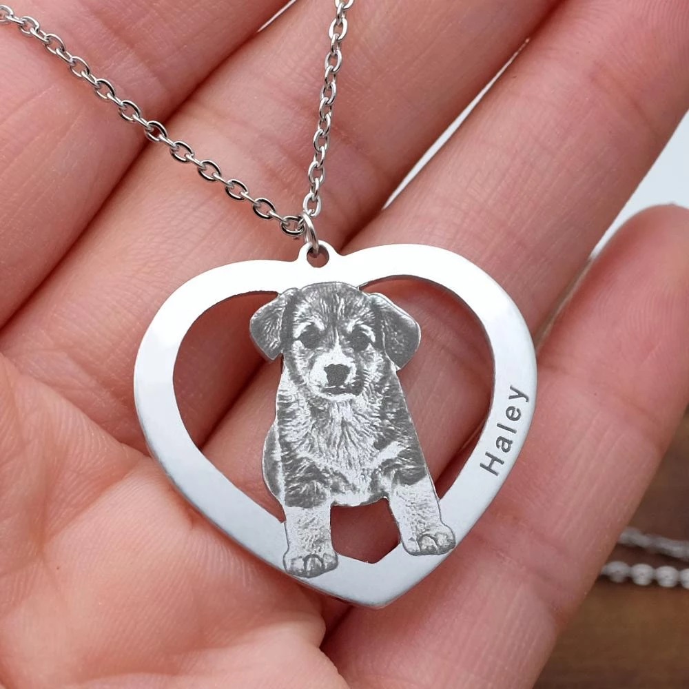 Personalized Pet Picture Neckl - Pet Portrait Custom recension och pris