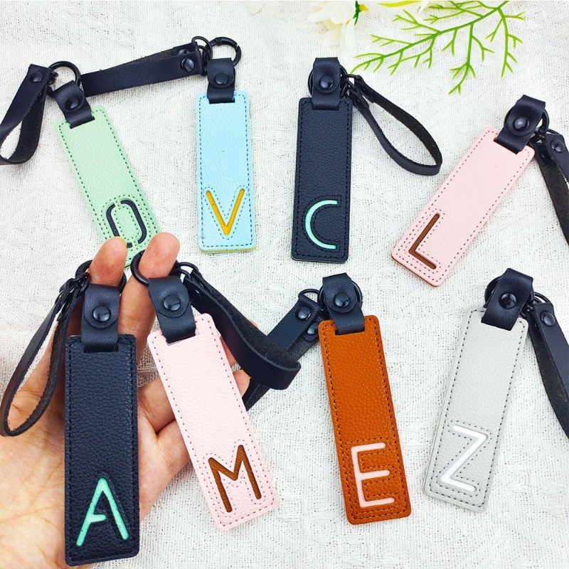 Classic Pu Leather Keychain A- - Monogram Keychain Leather recension och pris