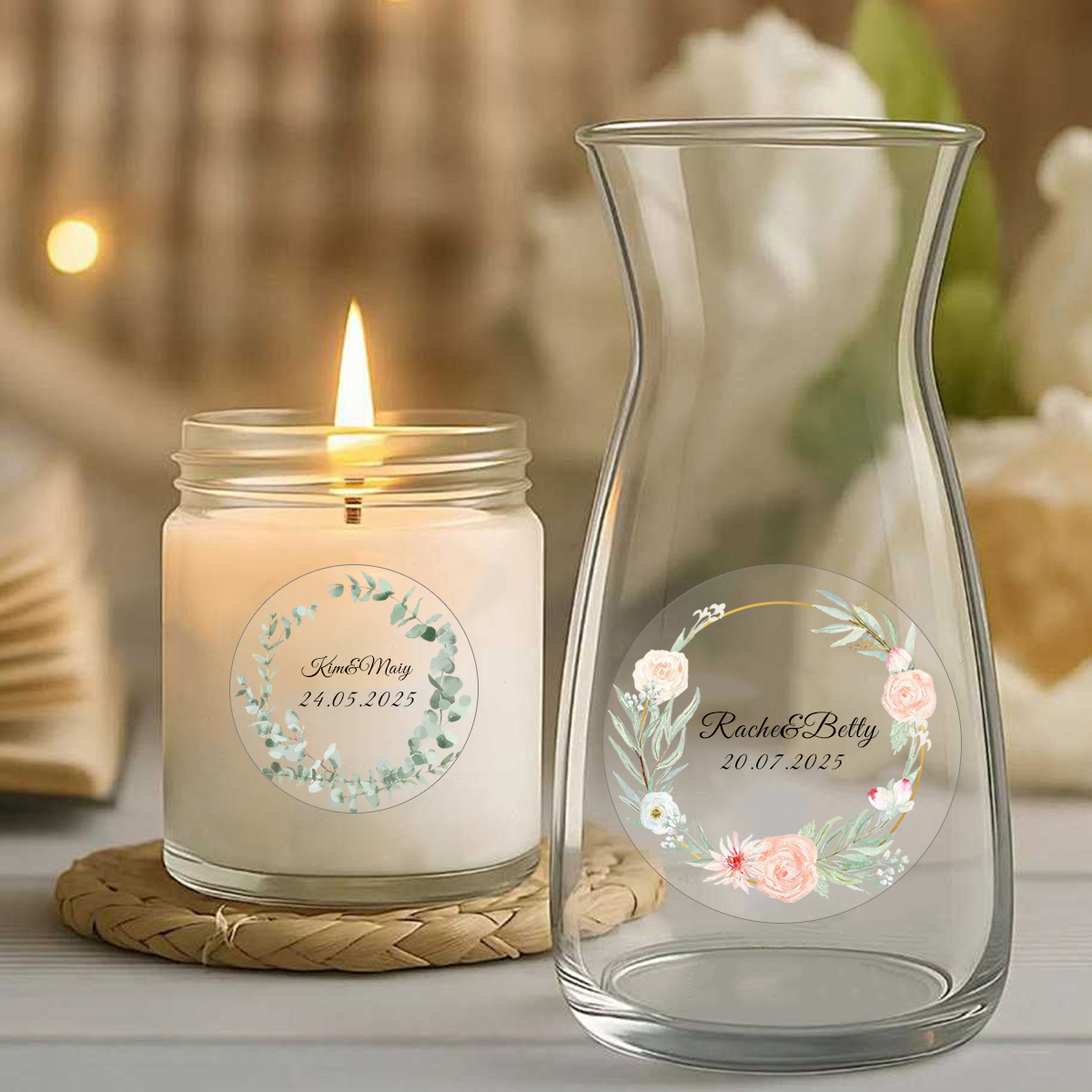 54-540Pcs Clear Personalized W - Personalised Candle Label recension och pris