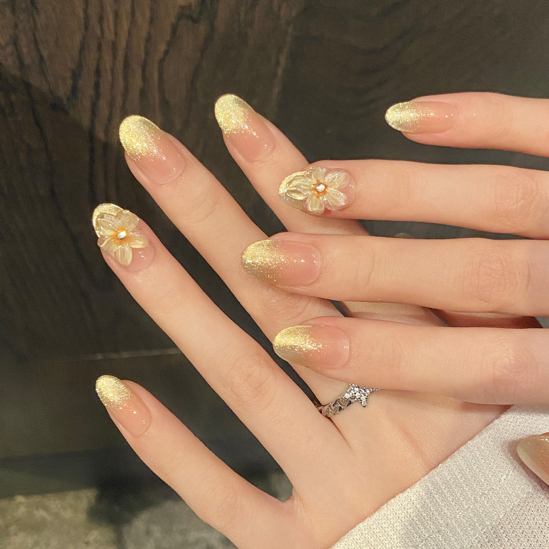 10pcs Handmade Press on Nails  - Pressed Flower Art recension och pris