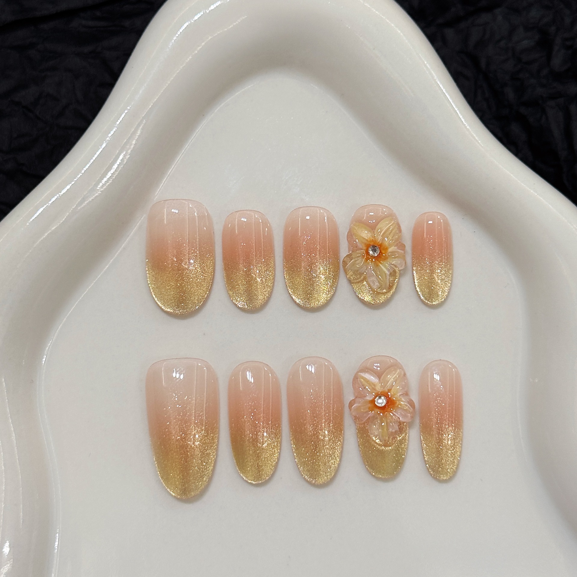 10pcs Handmade Press on Nails  - Pressed Flower Art recension och pris