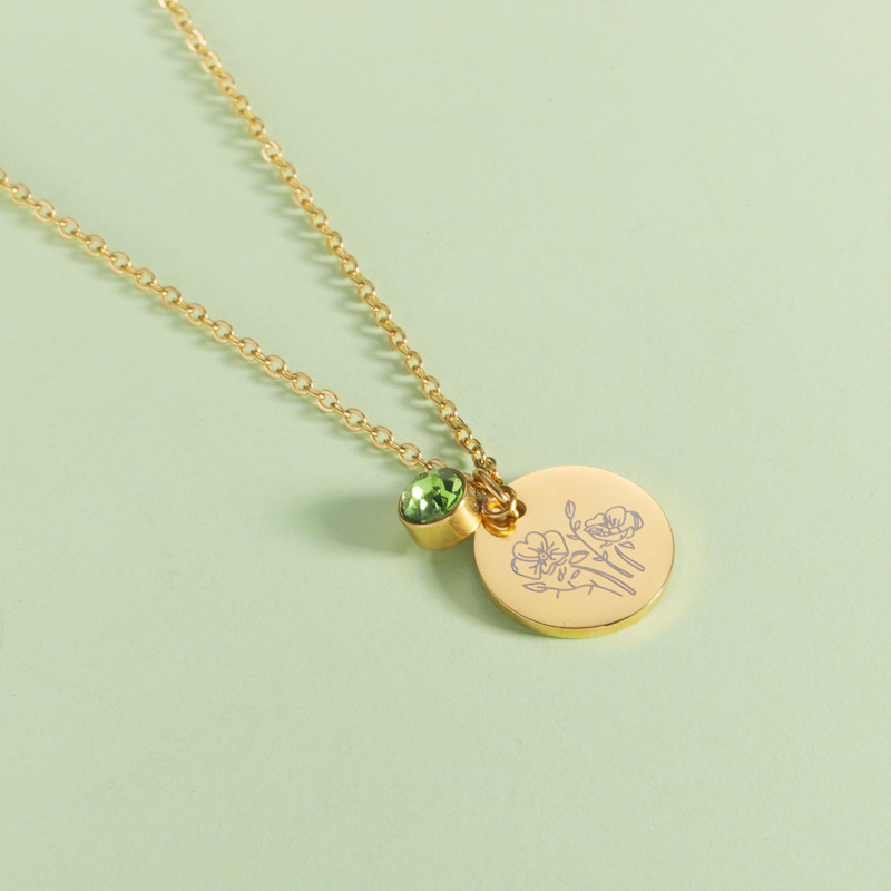 Crystal Birthstone Necklace fo - Birth Flower Necklace recension och pris