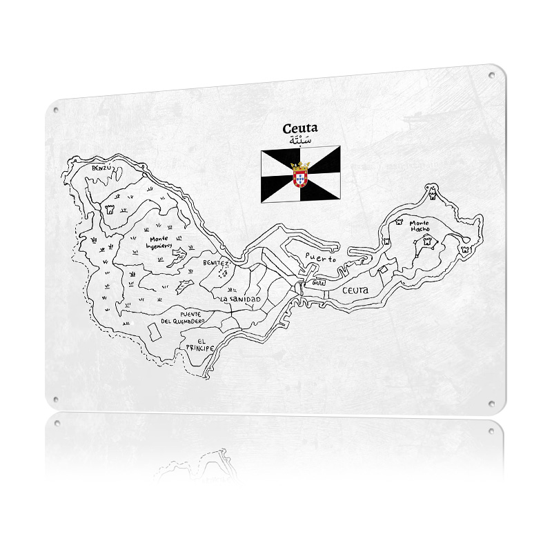 Handdrawn Map of Ceuta. Poster - Custom Map Poster recension och pris