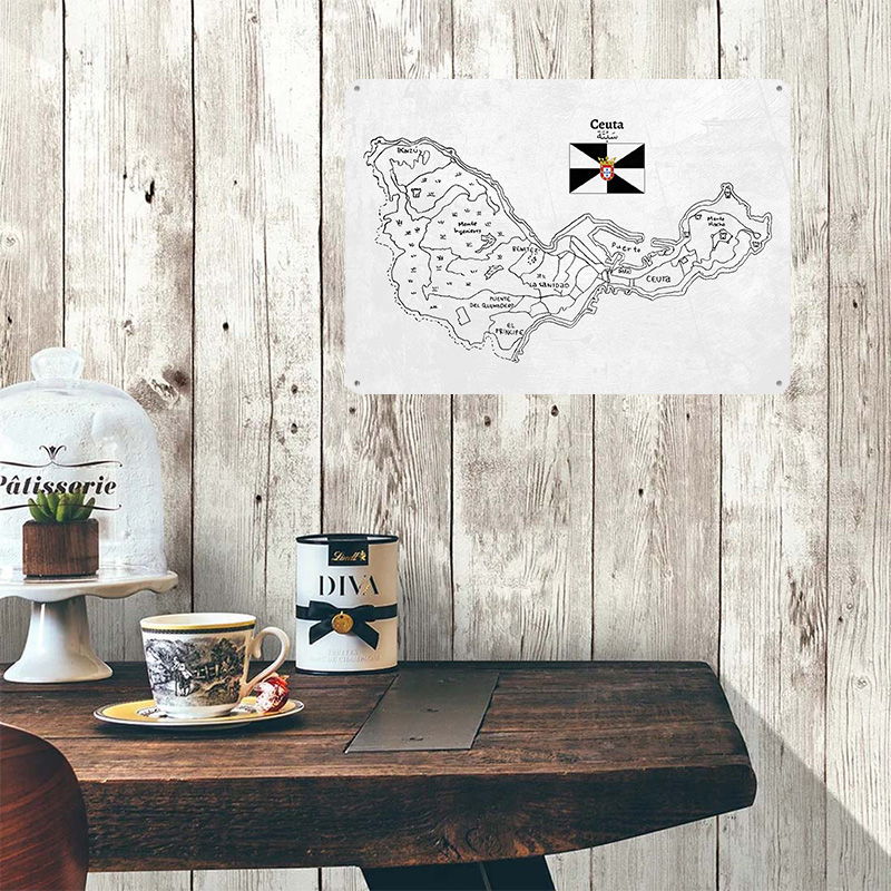 Handdrawn Map of Ceuta. Poster - Custom Map Poster recension och pris