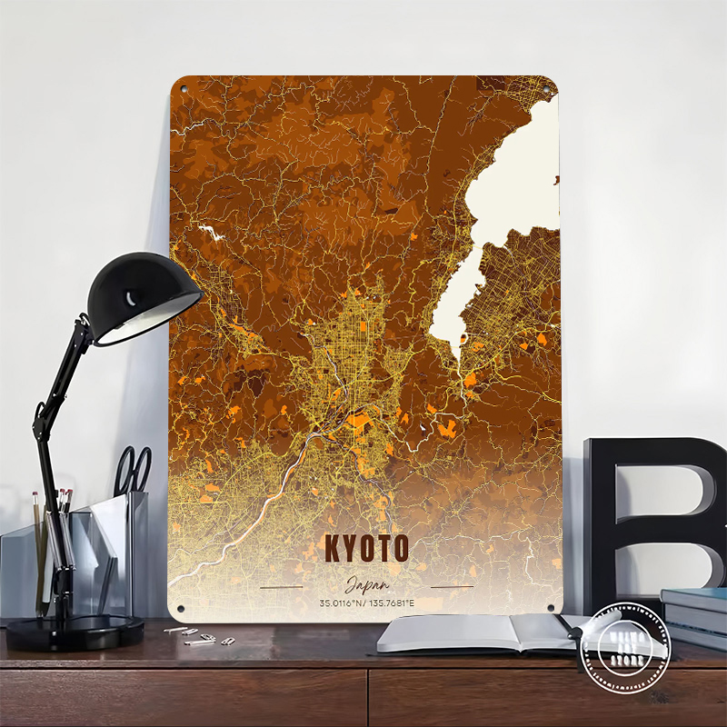 Kyoto Japan Map Art Metal Post - Custom Map Poster recension och pris