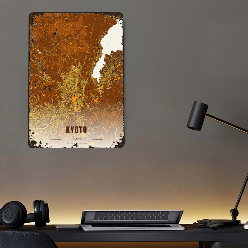 Kyoto Japan Map Art Metal Post - Custom Map Poster recension och pris