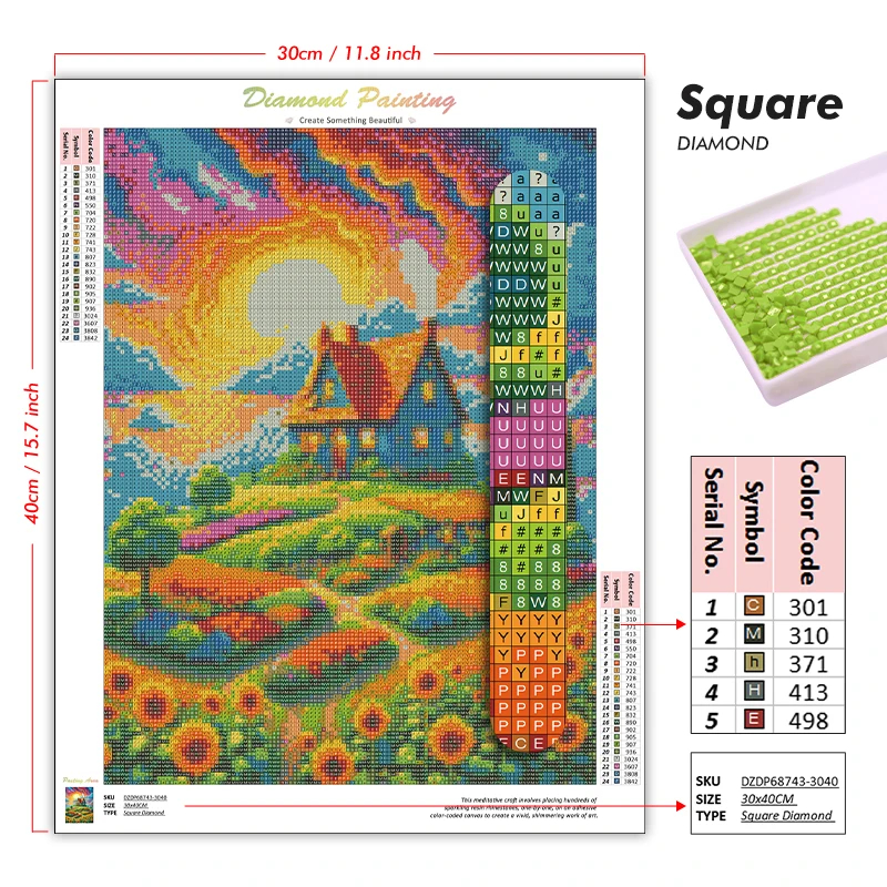 5D DIY Color Food Art Diamond  - Photo Mosaic Print recension och pris