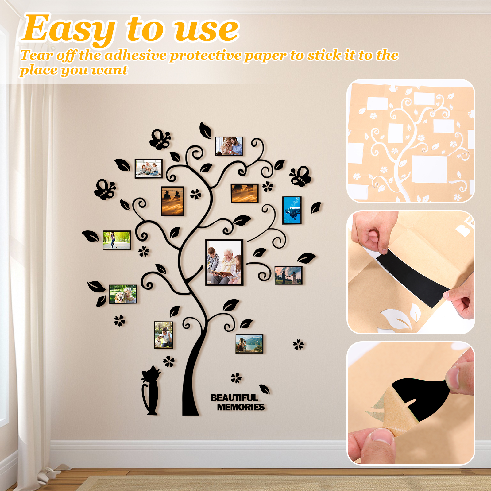 1Pc Picture Frames Tree Acryli - Family Tree Print recension och pris