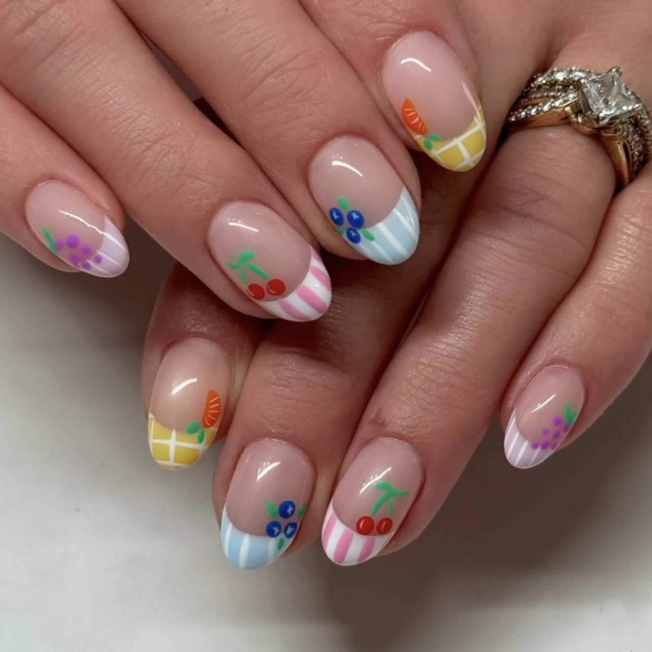 24Pcs Simple Almond Nails Tips - Pressed Flower Art recension och pris
