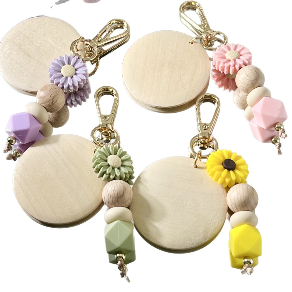 Creative Bamboo Pendant Keycha - Initial Ring Custom recension och pris