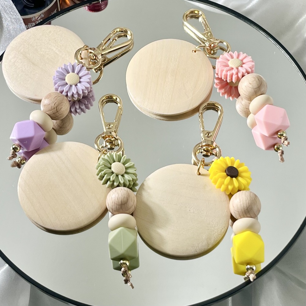 Creative Bamboo Pendant Keycha - Initial Ring Custom recension och pris