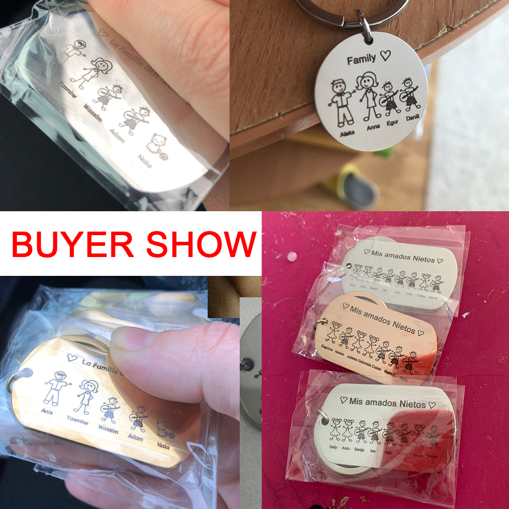 Family Personalized Keychain C - Initial Ring Custom recension och pris