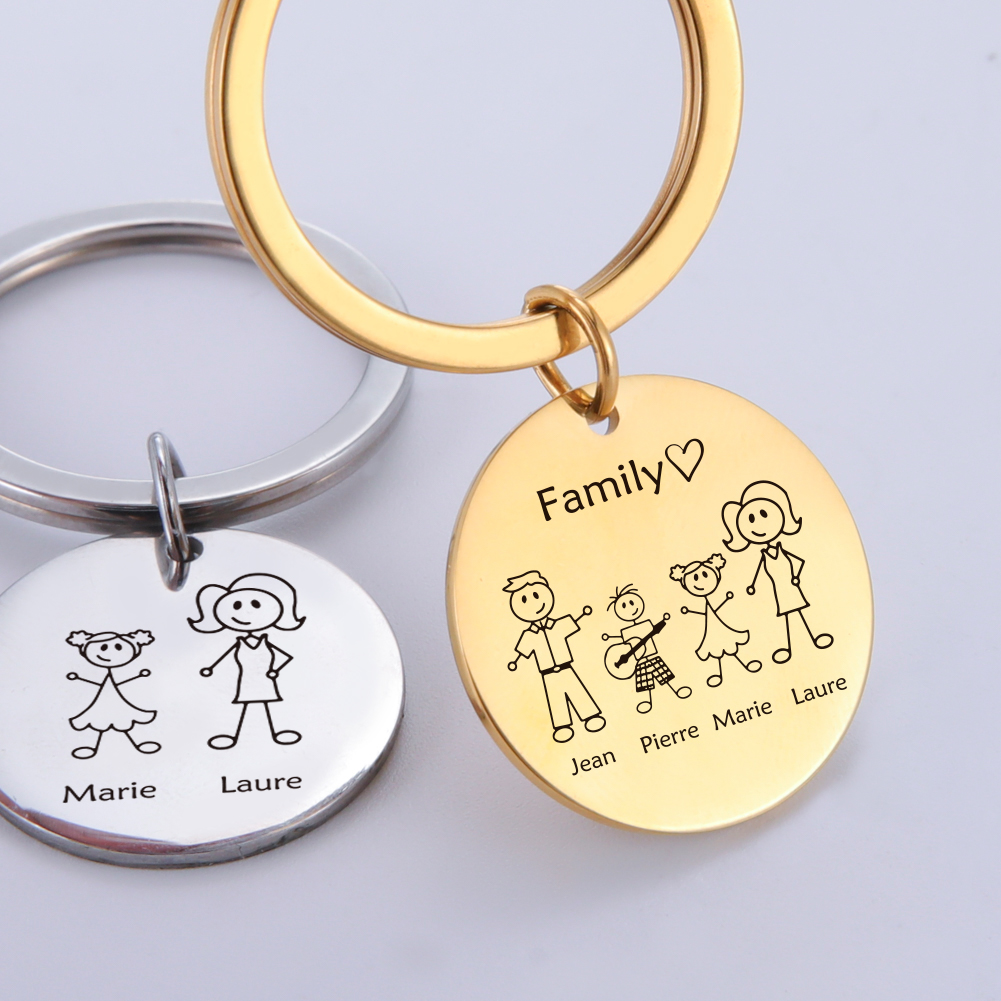 Family Personalized Keychain C - Initial Ring Custom recension och pris