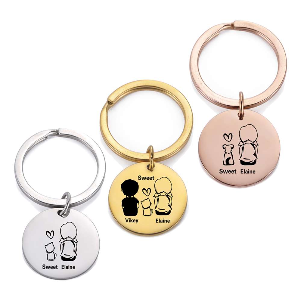 Family Personalized Keychain C - Initial Ring Custom recension och pris