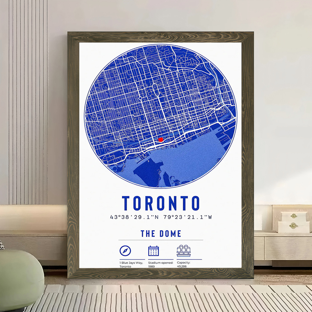 Toronto Map Print Printed Canv - Custom Map Poster recension och pris