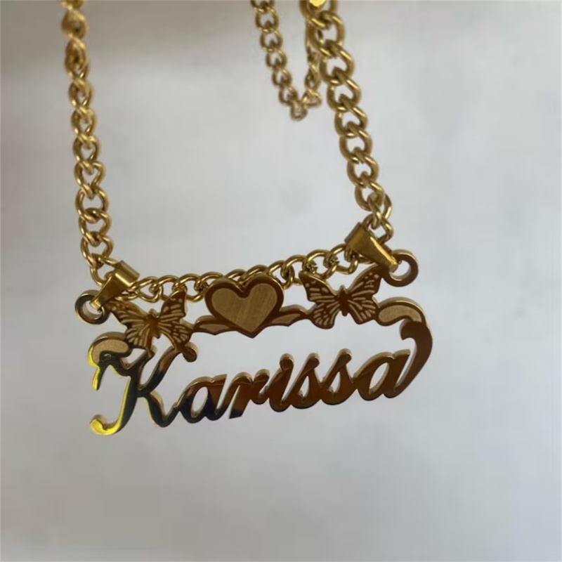 Custom18k Gold Nameplate Neckl - Name Necklace Custom recension och pris